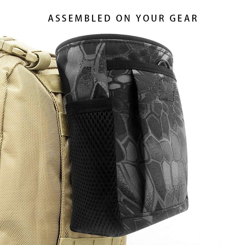 GGBuy Drawstring Highend Rock Climbing Chalk Bag with a Carabiner Different Pockets for Climbing Bouldering, Gymnastics, Gym Pouch, Cross Fit and Lifting 1pcs (Black Camouflage) - Image 4